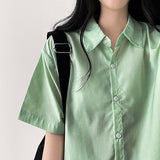 Monran Muji Cropped Short-Sleeved Shirt