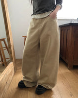 ハシュナチュラルコットンワイドパンツ