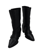 double buckle mid boots