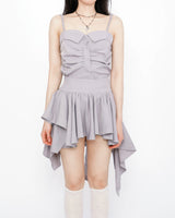 Queen's Shirred Bustier + Asymmetrical Flare Skirt Set