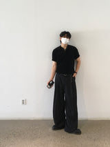 Olen two-tuck wide slacks 3C