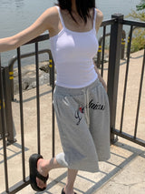 Y2K Ease Lettering Bermuda Pants (Gray)