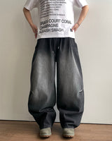 Dot Brush Denim Pants