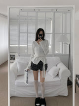 Lauren Ribbed Strap Long Sleeve Wrap (4 Colors)