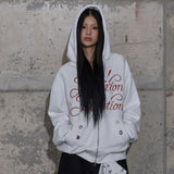 ATTENTION EYELET HOODED ZIP-UP (WHITE) F25ZA010