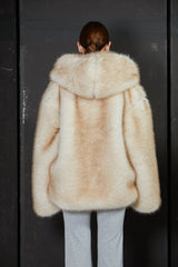 TWO TONE FUR JACKET -IVORY