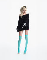 [2ND] CROSS SHOULDER SWEATSHIRT(BLACK)
