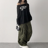 アリングレタリングショルダー長袖Tシャツ