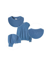 Cropped Fluffy Round Neck Knit 4COLOR