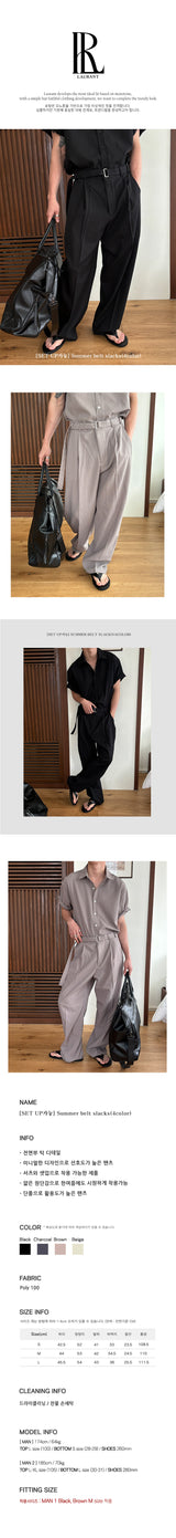 [SET UP가능] Summer belt slacks(4color)