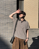 パヴェルストライプカラーショートスリーブTシャツ