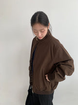ユサキ ハリントン ボタン ブルゾン ジャケット
