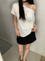 ファビアン ビーズ オフショルダー Tシャツ