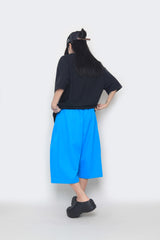 long wide sweat half pants