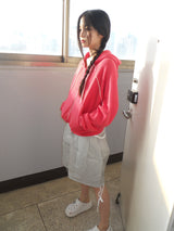 waffle hood zip-up