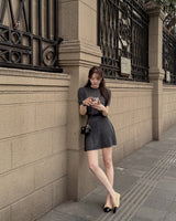 Ifu Short-sleeve knit&skirt set (with underpants)