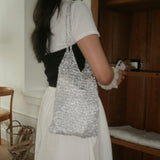 silver knit bag (long)