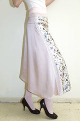 That's neat – irregular hem pink leopard-print paneled asymmetrical skirt (Pink)