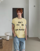 Fix Slogan Lettering Short Sleeve T-shirt