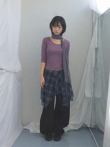 U-Neck Three-Quarter Slim Line Cotton Top