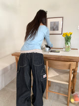 WORK STRIPE BALLOON JEANS