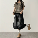 ロビンカラーストライプダンガラ半袖Tシャツ