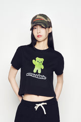 25SS エイリアンベアクロップショートスリーブTシャツ ブラック