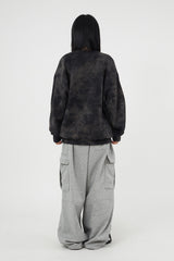 Flame tie-dye wool knit sweatshirt