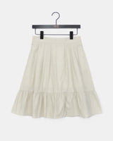 Todi Pintuck Lace Flare Back-Banding Midi Skirt