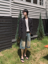 ボマキャットウォッシュバミューダデニムパンツ