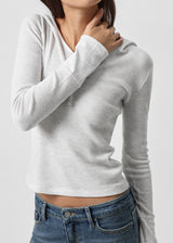 [B-BASIC] Waffle Slim Long-Sleeve Hoodie