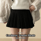 Jeton corduroy skirt pants pleats mini skirt