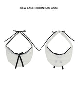 DEW LACE RIBBON BAG white