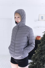 Duck-Down Light Hooded Slim Lightweight Padded (2colors)