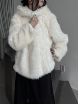lisa faux fur hooded jacket (2color)