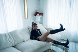 Block Heel Long Boots(Glossy Black)