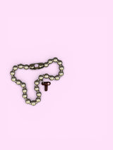 "T"ダークピーチクラッシュカスタムネックレス*金属アレルギー対応