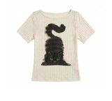 Black Cats Half Tee