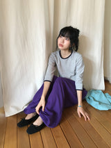 26SS★ [BAONHAUS] ケトロン カラーマッチング スリークォータースリーブ Tシャツ
