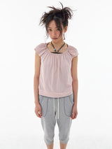 Soft Shirring Top Pale Pink