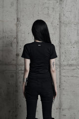 [label] sculptural Jersey zipper top BLACK