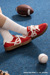 HBD/We Flower Joint Name Retro German Training Shoes - RED