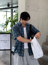 Look Glass Summer Daily Soft Check Short Sleeve Shirt