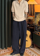 S/S クールファブリックカラースキーム ジッパーカラー ニット 4カラー