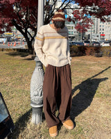 ゴールデンミンク ストリングバンディングパンツ (ブラウン)