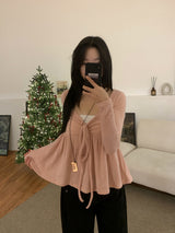 Rozy Babydoll Flare Ribbed Long Sleeve Tee