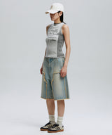DOODLE TWO TONE KNIT VEST_WH