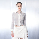 Lace Veil Shirt [Gray]