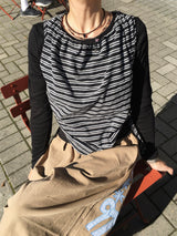 [Long sleeve ver.] Roen Modal Side Shirring Tee (6c)