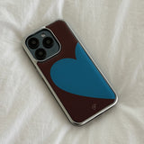 [Epoxy] POP HEART(Brown Sugar) silver bumper case
